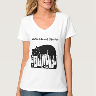 Süße Katze, Lustige Katze, Worlds Faulste Biblioth T-Shirt