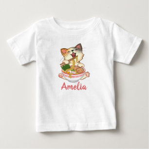  Süße Katze Lustiges Kätzchen Anpassbarer Name  Baby T-shirt