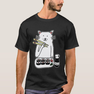 Süße Katze Maki & Nigiri Sushi Essstäbchen, Japani T-Shirt