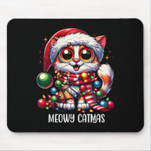 Süße Katze Meowy Catmas Xmas Weihnachts-Outfit Kat Mousepad