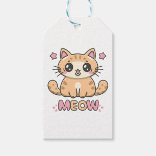 süße Katze miaut Geschenkanhänger