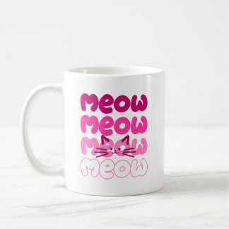 Süße Katze miaut Kaffeetasse