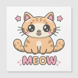 süße Katze miaut Magnetkarte