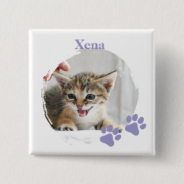 Süße Katze mit benutzerdefiniertem Namen Button