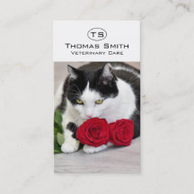 Süße Katze mit der roten Rose