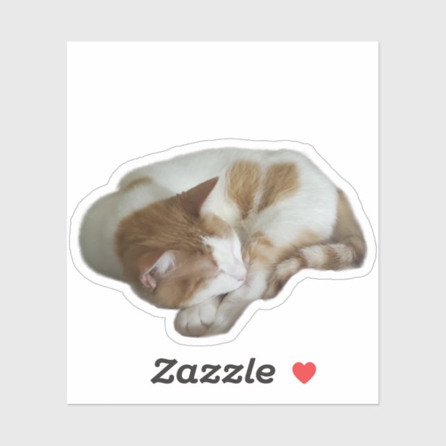 Süße Katze mit gebrochenem Herzen Aufkleber (Blatt)