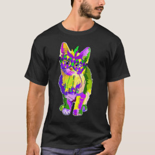 Süße Katze mit Karnevalsmaske Mardi Gras Karneval T-Shirt
