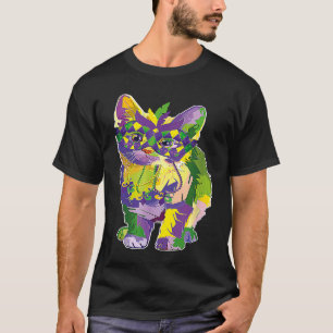 Süße Katze mit Karnevalsmaske Mardi Gras Katze T-Shirt