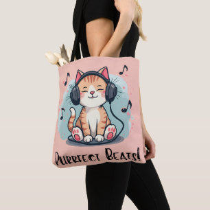 Süße Katze mit Kopfhörern Kawaii Musikliebhaber Ku