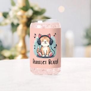 Süße Katze mit Kopfhörern Kawaii Musikliebhaber Ku Dosenglas