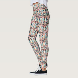 Süße Katze mit Kopfhörern Kawaii Musikliebhaber Ku Leggings