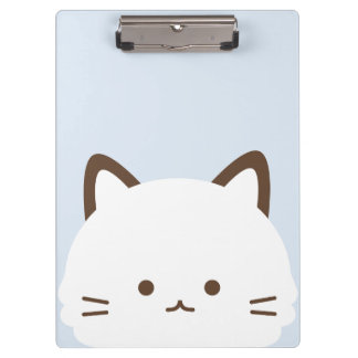 Süße Katze mit pastellblauem Hintergrund Klemmbrett