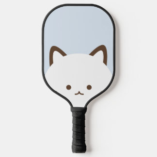 Süße Katze mit pastellblauem Hintergrund Pickleball Schläger