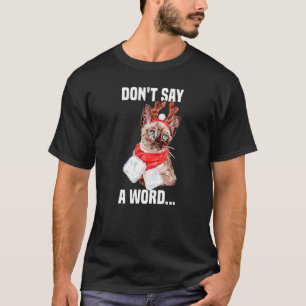 Süße Katze mit Rentierkostüm ohne Worte T-Shirt