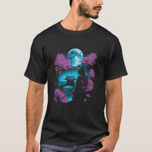 Süße Katze Ninja Japanisches Tier Haustier Illustr T-Shirt
