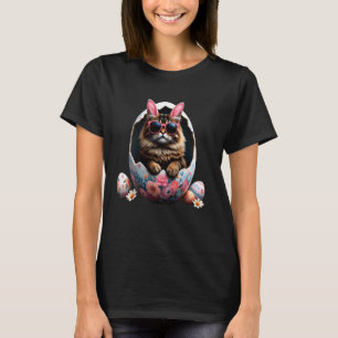 Süße Katze Ostern Christliche Familie Fröhlicher S T-Shirt