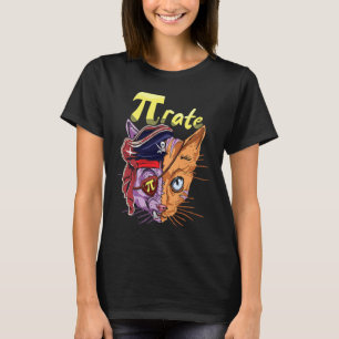 Süße Katze Pirat Pi Mathe Feiertag Mathematik  Pi  T-Shirt