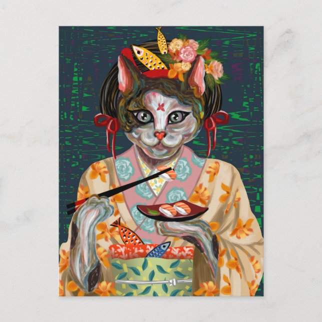 Süße Katze Postkarte (Vorderseite)