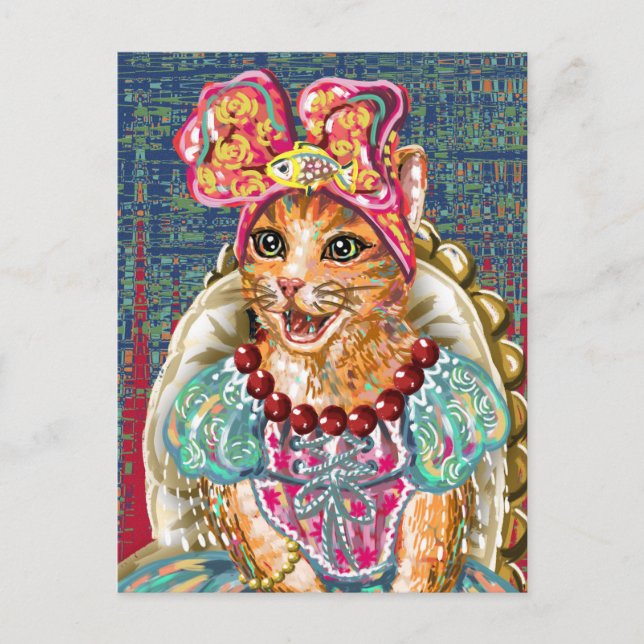 Süße Katze Postkarte (Vorderseite)