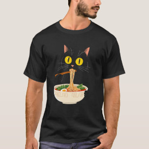 Süße Katze & Ramen-Nudeln Katzen-Witz Kawaii-Katze T-Shirt