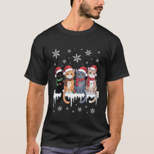 Süße Katze Rentier Weihnachten T-Shirt