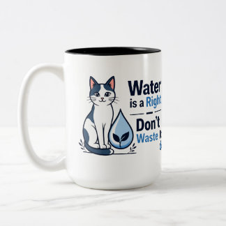 Süße Katze Rettet Wasser Umweltfreundlich Zweifarbige Tasse