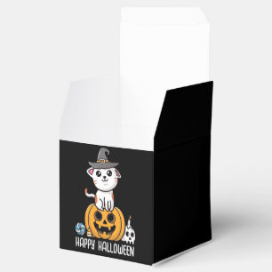 Süße Katze saß auf Kürbis Halloween Geschenkschachtel