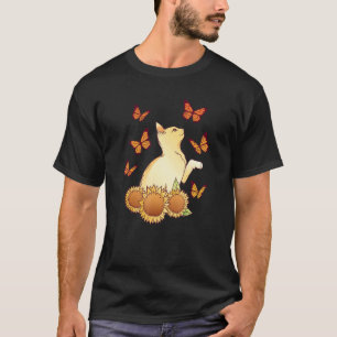 Süße Katze Schmetterling Sonnenblume Du Bist Mein T-Shirt