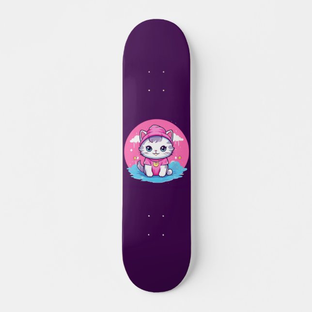 Süße Katze Skateboard (Vorne)