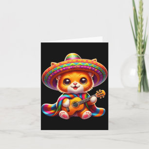 Süße Katze Sombrero Gitarre Cinco de Mayo Mexikani Karte