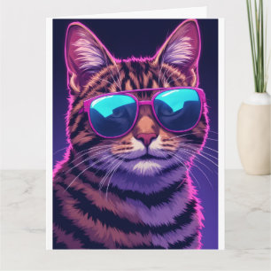 Süße Katze Sonnenbrille Geburtstags-Grußkarte Karte