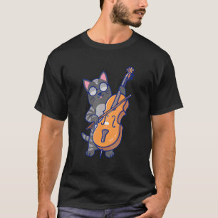 Süße Katze spielt Cello und trägt Sonnenbrille T-Shirt