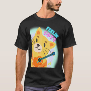Süße Katze spielt Gitarre Kitten spielt Klasse T-Shirt