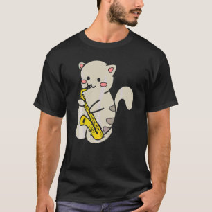 Süße Katze spielt Saxophon 1 T-Shirt