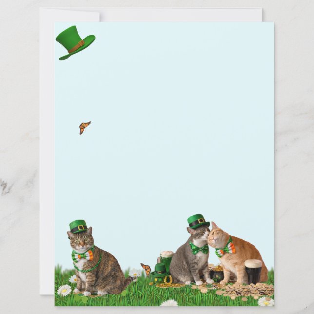 Süße Katze St. Patrick's Day Schreibwaren (Vorderseite)