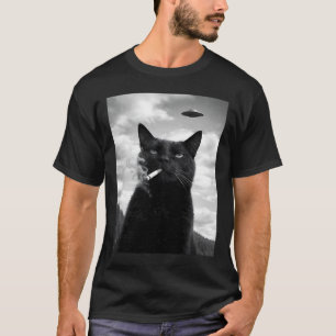Süße Katze Ufo Meme Selfie Alien T-Shirt