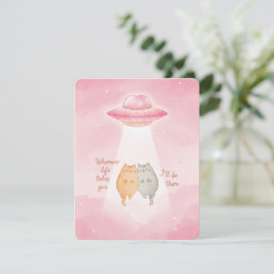 Süße Katze UFO Valentinstagskarte für geliebte Par Feiertagskarte