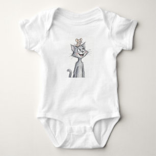 Süße Katze und glückliche Maus beste Freunde Baby Strampler