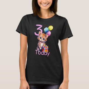 Süße Katze und Kätzchen, Mädchen oder Junge 3. Geb T-Shirt