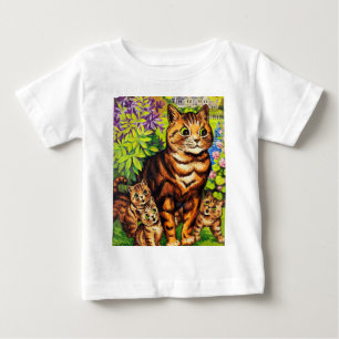 Süße Katze und Kätzchen Zeichnung von Louis Wain Baby T-shirt