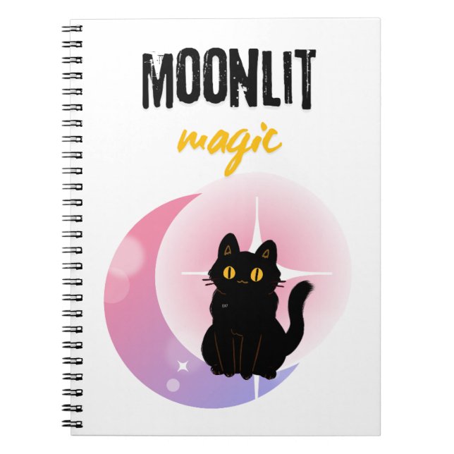 süße Katze und Mond  Notizblock (Vorderseite)