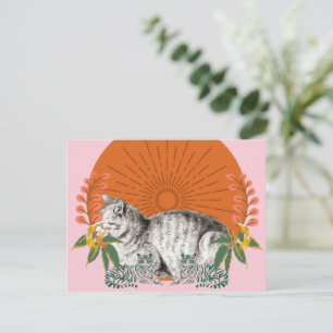 Süße Katze und Tiger Postkarte Spielender Tiger