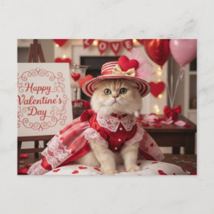 Süße Katze Valentinstag-Grußkarte Feiertagspostkarte