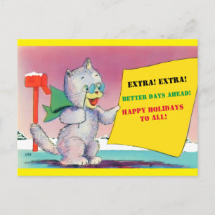 Süße Katze Vintage (veränderte Kunst) Cartoon Postkarte
