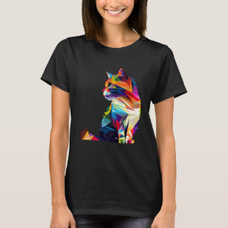 Süße Katze Wasserfarbe Bunt Für Katze Mehrfarbig T-Shirt