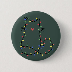 Süße Katze Weihnachten Katzenmutter Lustiges Xmas Button
