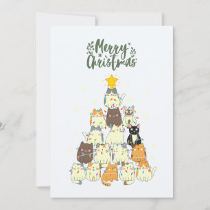 Süße Katze Weihnachtsbaum Feiertagskarte