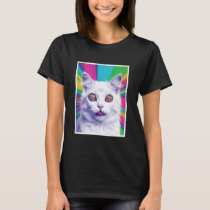 Süße Katze Wirbel Lutscher Spiralaugen Regenbogen T-Shirt