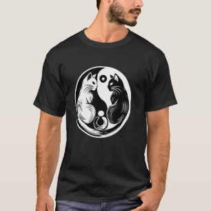 Süße Katze Yin Yang T-Shirt