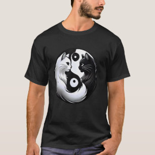 Süße Katze Yin Yang T-Shirt